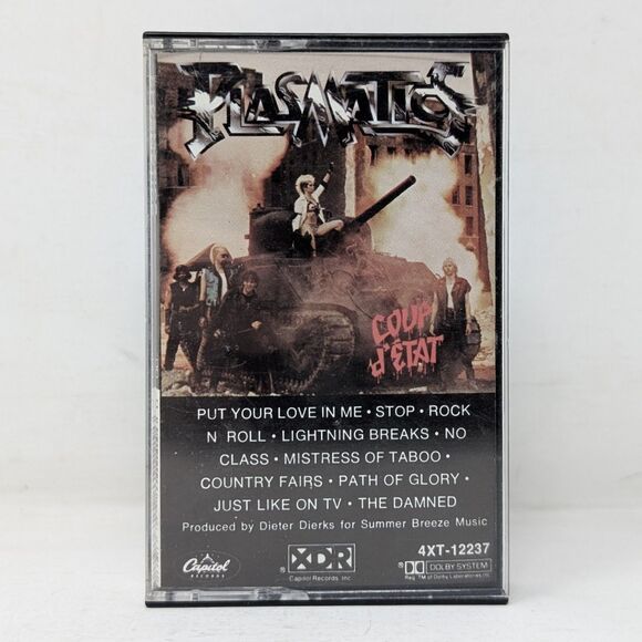Plasmatics Coup D'Etat Cassette Tape Vintage 1982 Punk Rock Wendy O. Williams - Picture 1 of 7
